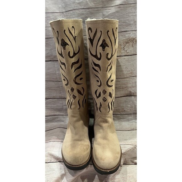 Carlos Santana Tall Artista Boots~Inlay~Shearling Lined~Size 10 M - Picture 2 of 12